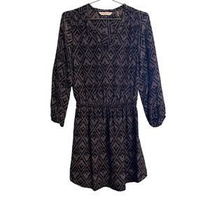 Rebecca Taylor Womens gray geometric silk dress w back cutout 4